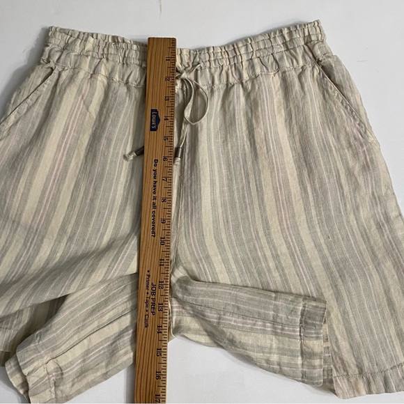 ANTHROPOLOGIE Beachy Linen Short Striped Pull on Drawstring women size Small - Picture 7 of 16